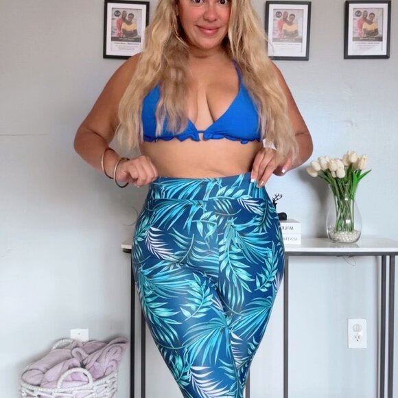 Floral workout leggings with built-in panties / or as a swimsuit PLUS SIZE 2025 - Picture 6 of 12